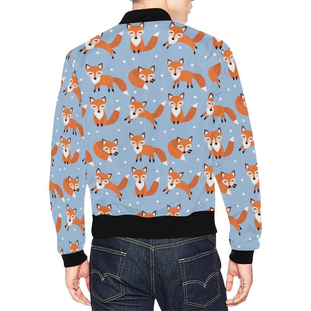 Fox-Snow-Pattern-Print-Mens-Bomber-Jacket-2