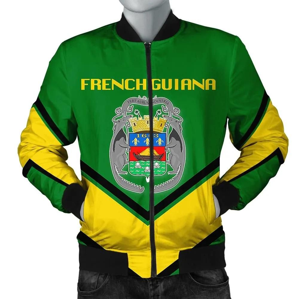 French Guiana Coat Of Arms Men Bomber Jacket Lucian Style J5W Bomber Jacket French Guiana Coat Of Arms Men Bomber Jacket Lucian Style J5W Bomber Jacket