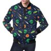 Galaxy Comet Alien Ufo Pattern Print Mens Bomber Jacket