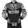 Gambier Islands Polynesian Chief Men's Bomber Jacket - Black Version - Bn10 Bomber Jacket