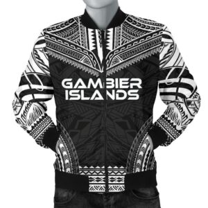 Gambier Islands Polynesian Chief Men's Bomber Jacket - Black Version - Bn10 Bomber Jacket