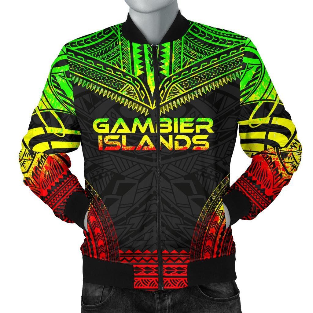 Gambier Islands Polynesian Chief Men's Bomber Jacket - Reggae Version - Bn10 Bomber Jacket Gambier Islands Polynesian Chief Men's Bomber Jacket - Reggae Version - Bn10 Bomber Jacket