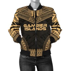 Gambier Islands Polynesian Chief Women'S Bomber Jacket - Gold Version - Bn10 Bomber Jacket