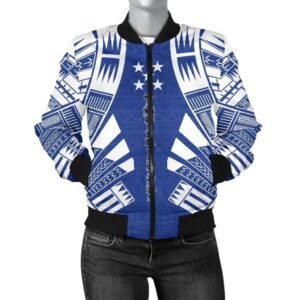 Gambier Islands Women Bomber Jacket - Polynesian Tattoo Flag - BN0110 Bomber Jacket