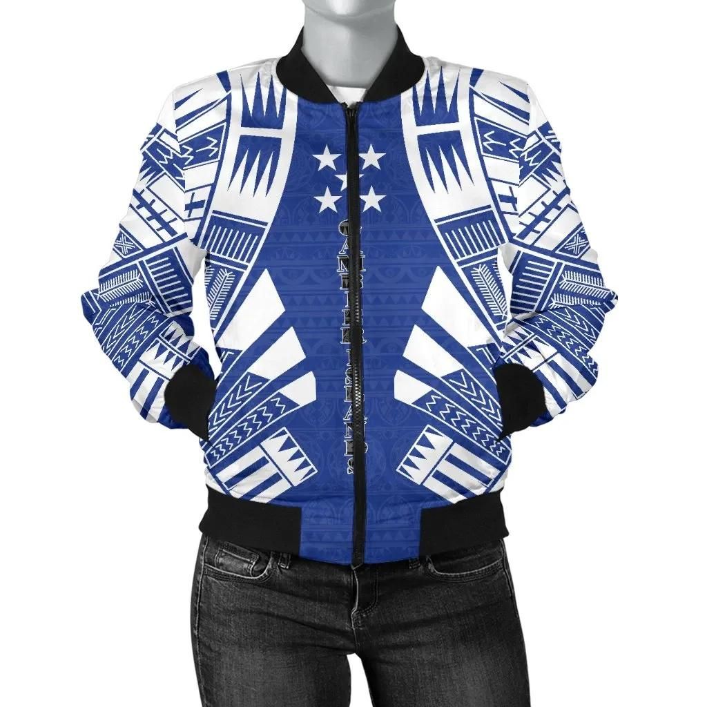 Gambier Islands Women Bomber Jacket - Polynesian Tattoo Flag - BN0110 Bomber Jacket Gambier Islands Women Bomber Jacket - Polynesian Tattoo Flag - BN0110 Bomber Jacket