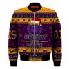 Getteestore Jacket - Omega Psi Phi Bulldog Christmas Sleeve Zip Bomber Jacket A31 Bomber Jacket