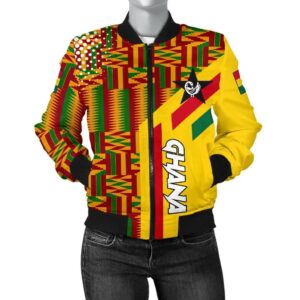 Ghana Bomber Jacket Ankara Tops Striped Women A10 Bomber Jacket