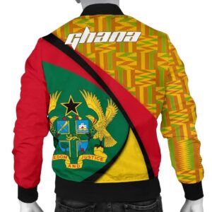 Ghana Coat Of Arms Pattern Men A10 Bomber Jacket