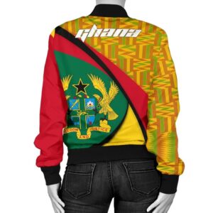 Ghana Coat Of Arms Pattern Women A10 Bomber Jacket