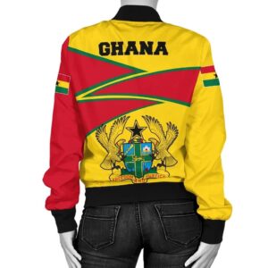 Ghana Strong Coat of Arms Red Women A10 Bomber Jacket