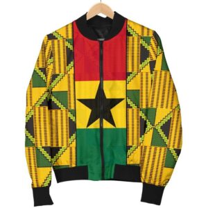 Ghana Men's Bomber Jacket Kente Ankara TH5