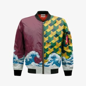 Giyu Tomioka Bomber Jacket Custom KNY Cosplay Costumes Bomber Jacket