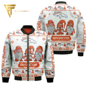 Gnomes Denver Broncos Ugly Christmas Full Print Bomber Jacket