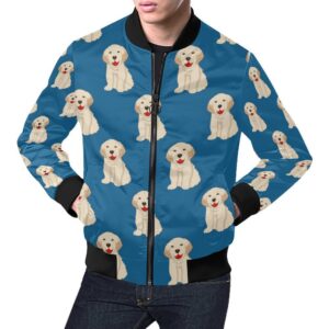 Golden Retriever Print Pattern Mens Bomber Jacket