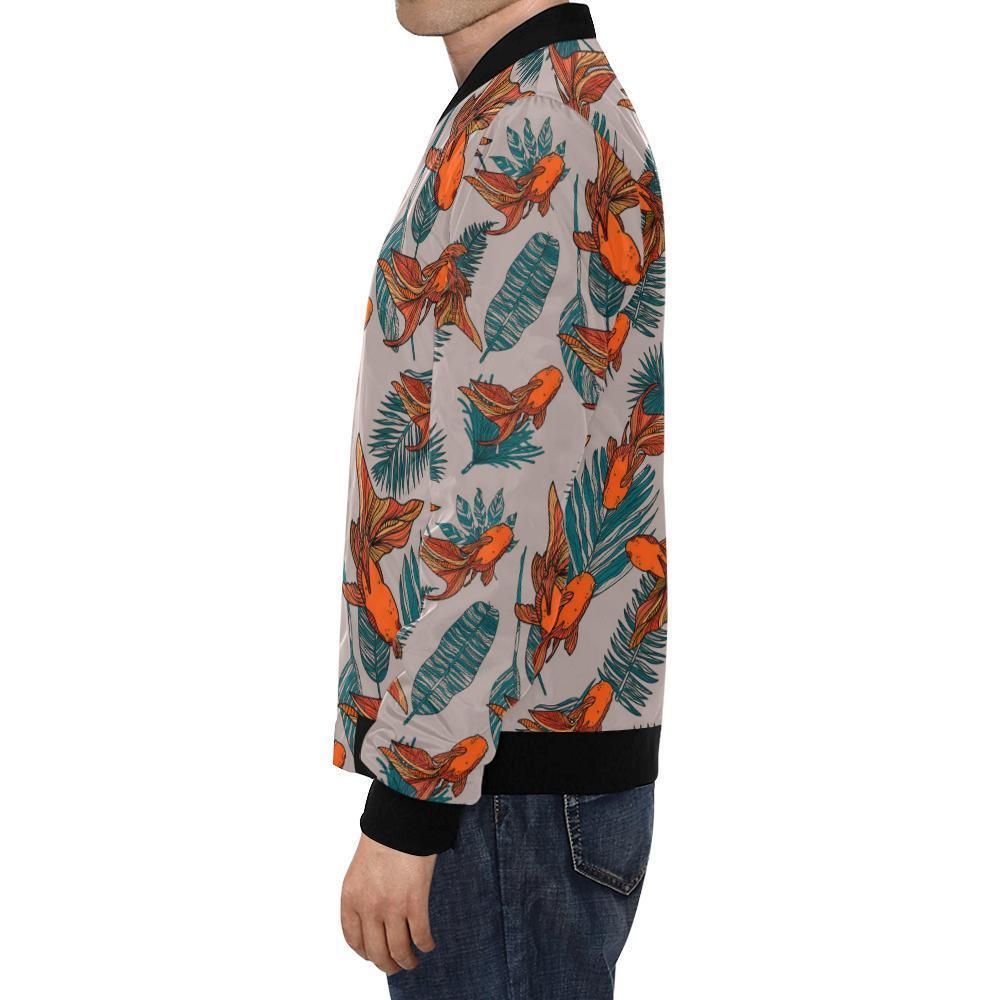 Goldfish-Leaf-Pattern-Print-Mens-Bomber-Jacket-1