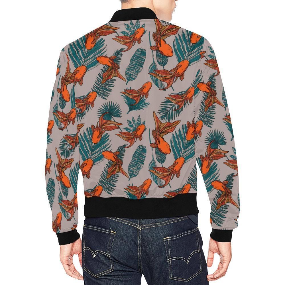 Goldfish-Leaf-Pattern-Print-Mens-Bomber-Jacket-2