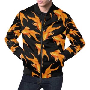 Goldfish Print Pattern Mens Bomber Jacket