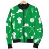 Golf Green Pattern Print Women Casual Bomber Jacket