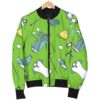 Golf Green Print Pattern Women Casual Bomber Jacket