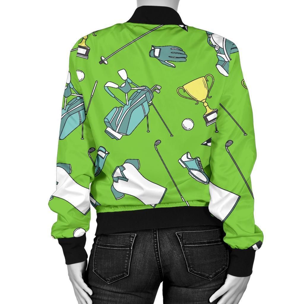 Golf-Green-Print-Pattern-Women-Casual-Bomber-Jacket-2
