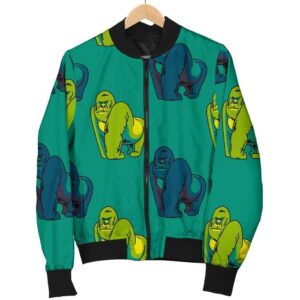 Gorilla Print Pattern Women Casual Bomber Jacket