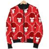 Gorilla Red Pattern Print Women Casual Bomber Jacket
