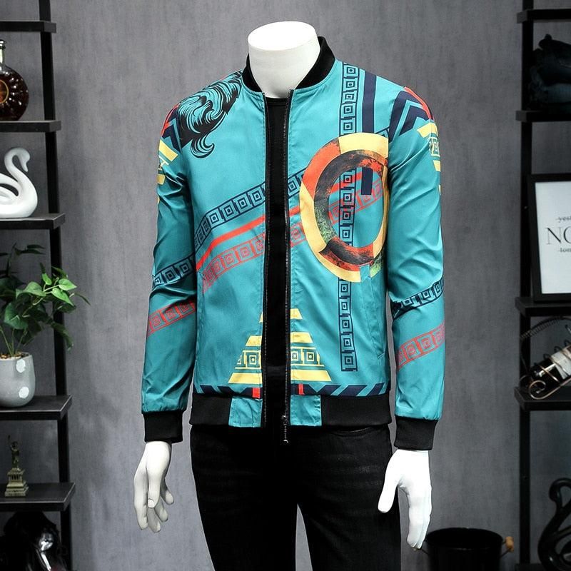 Graph Print Casual Men Bomber Jacket Graph Print Casual Men Bomber Jacket
