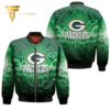 Green Bay Packers Lightning Green Full Print Bomber Jacket