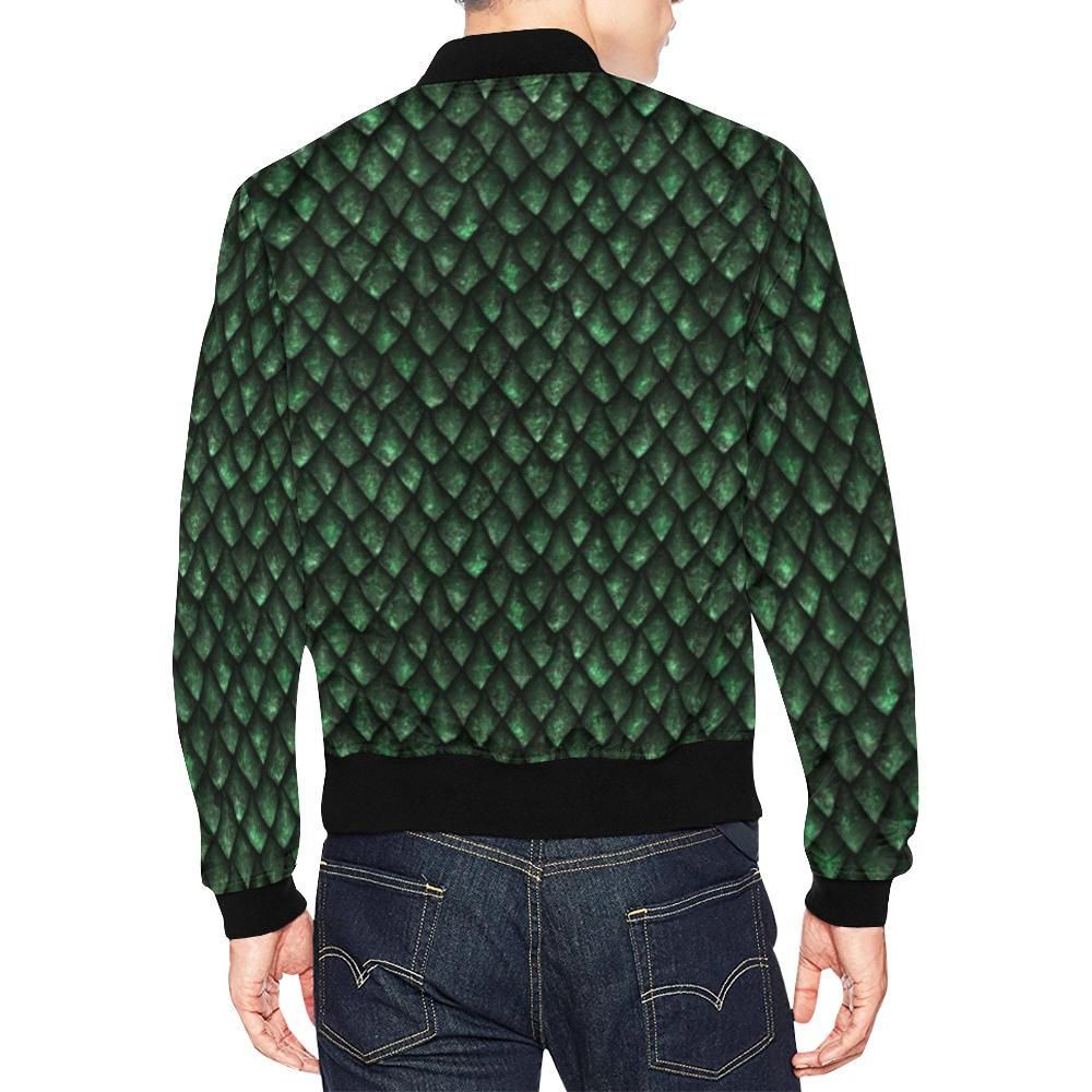 Green-Egg-Skin-Dragon-Pattern-Print-Mens-Bomber-Jacket-2