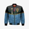 Grey Bomber Jacket Custom Black Clover Cosplay Costumes Bomber Jacket