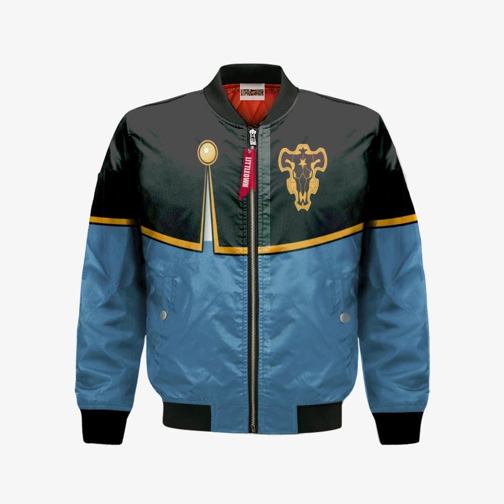 Grey Bomber Jacket Custom Black Clover Cosplay Costumes Bomber Jacket Grey Bomber Jacket Custom Black Clover Cosplay Costumes Bomber Jacket