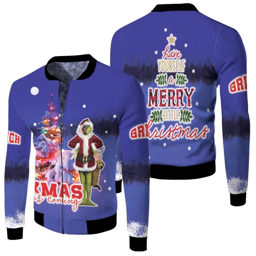 Grinch Christmas Coming Have Yourself A Merry Little Christmas Blue 3D Designed Allover Gift For Grinch Fans Christmas Fans Bomber Jacket Grinch Christmas Coming Have Yourself A Merry Little Christmas Blue 3D Designed Allover Gift For Grinch Fans Christmas Fans Bomber Jacket