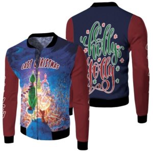 Grinch Christmas Last Christmas Holly Holly 3D Designed Allover Black Gift For Grinch Fans Christmas Fans Bomber Jacket