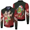 Grinch Christmas Merry Christmas Grinch Santa Claus Wreath Christmas 3D Designed Allover Gift For Grinch Fans Christmas Fans Bomber Jacket