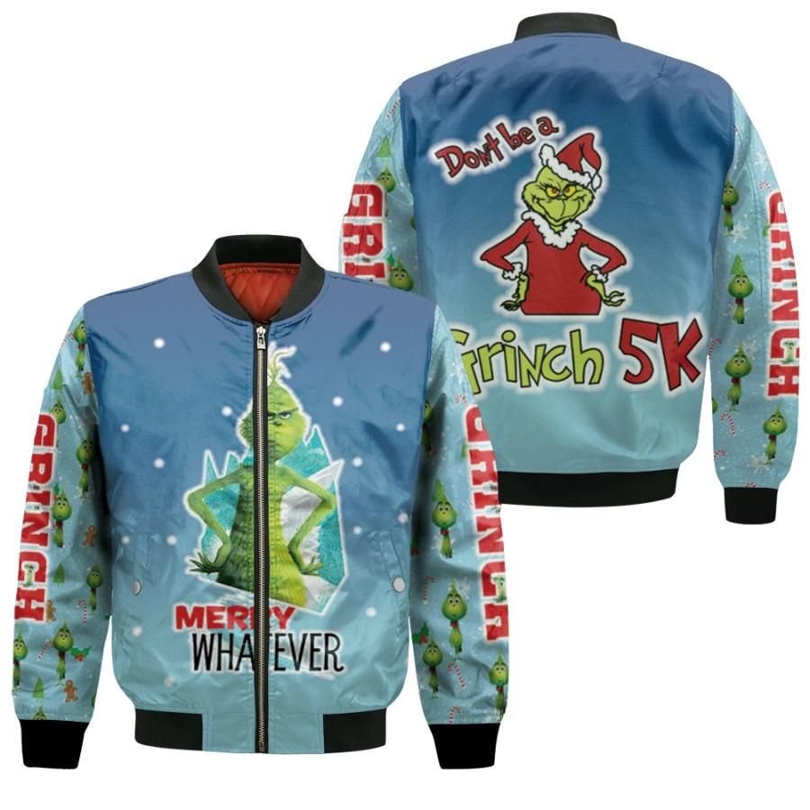 Grinch Christmas Merry Whatever Do Not Be A Grinch 5K Blue 3D Designed Allover Gift For Grinch Fans Christmas Fans Bomber Jacket Grinch Christmas Merry Whatever Do Not Be A Grinch 5K Blue 3D Designed Allover Gift For Grinch Fans Christmas Fans Bomber Jacket