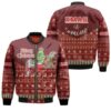 Grinch Christmas XMas Is Coming Merry Christmas Deer Tree Pattern 3D Allover Gift For Grinch Fans Christmas Fans Bomber Jacket