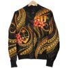 Guam Polynesian Women Bomber Jacket - Gold Plumeria - BN11 Bomber Jacket