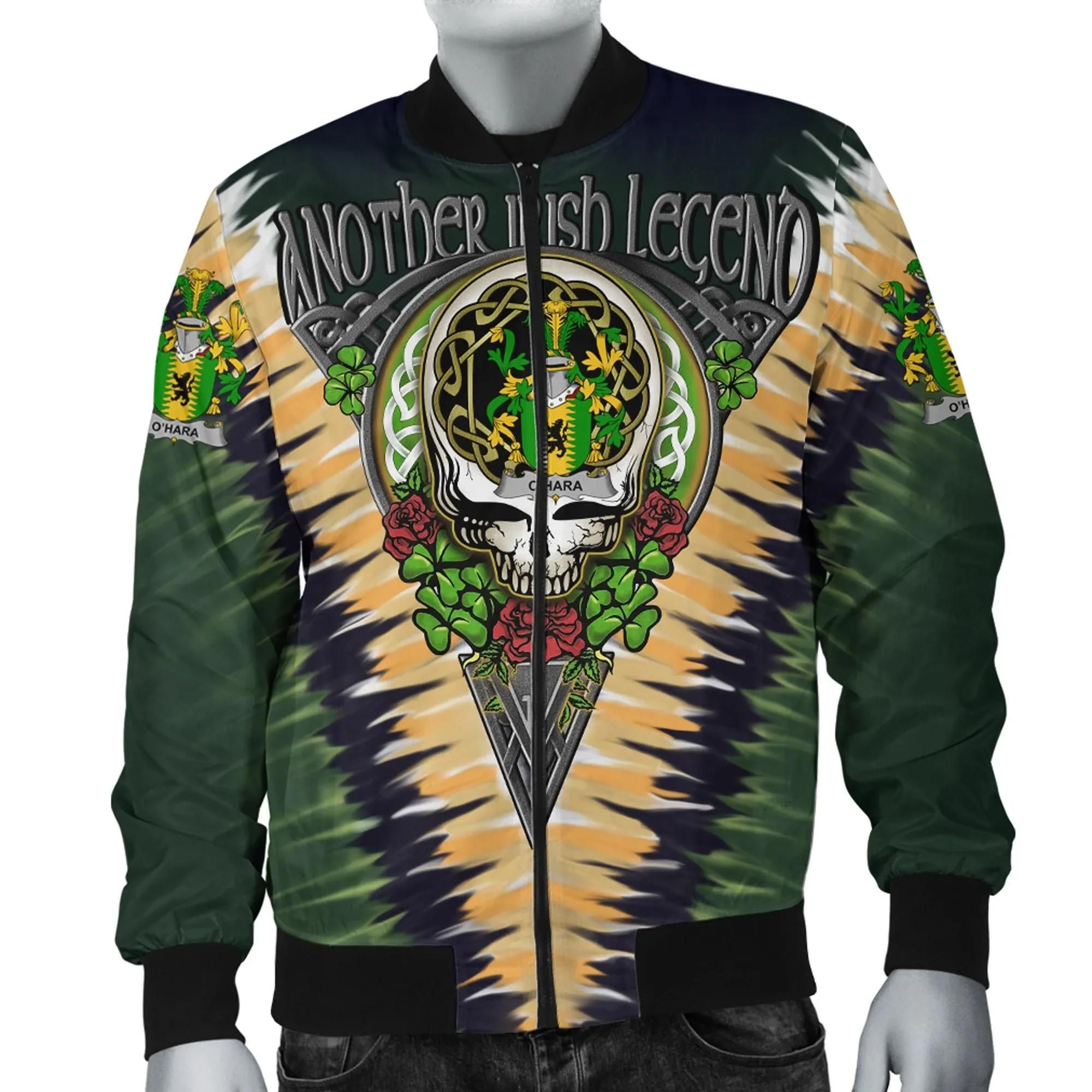 Hara or O'Hara Ireland Bomber Jacket - GD Irish Legend Shamrock V Tie-Dye A7 Bomber Jacket Hara or O'Hara Ireland Bomber Jacket - GD Irish Legend Shamrock V Tie-Dye A7 Bomber Jacket