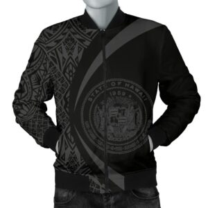 Hawaii Coat Of Arm Polynesian Men's Bomber Jacket - Circle Style 06 - AH - J1 Bomber Jacket