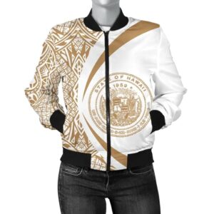 Hawaii Coat Of Arm Women's Bomber Jacket - Circle Style 06 - AH - J1 Bomber Jacket