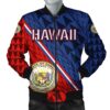 Hawaii Coat Of Arms Polynesian Bomber Jacket - Energetic - AH JW Bomber Jacket