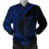 Hawaii Fish Hook Polynesian Bomber Jacket - Circle Style Blue - AH - J4R Bomber Jacket