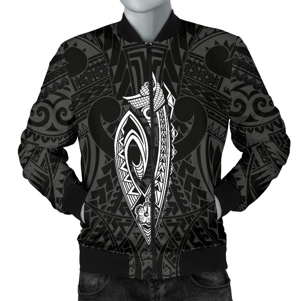 Hawaii Kakau Makau Fish Hook Kanaka Map Men's Bomber Jacket Polynesian - White - AH - J6 Bomber Jacket Hawaii Kakau Makau Fish Hook Kanaka Map Men's Bomber Jacket Polynesian - White - AH - J6 Bomber Jacket