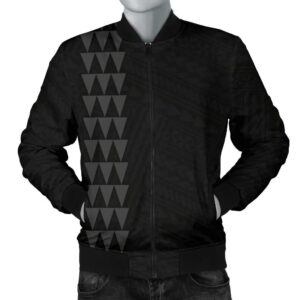Hawaii Kakau Polynesian Anchor Personalized Men's Bomber Jacket - Grey - AH - J6 Bomber Jacket