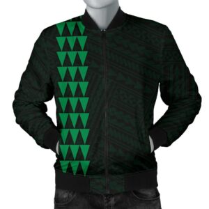 Hawaii Kakau Polynesian Coat Of Arms Personalized Men's Bomber Jacket - Green - AH - J6 Bomber Jacket