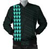 Hawaii Kakau Polynesian Three Turtles Map Personalized Men's Bomber Jacket - Turquoise - AH - J6 Bomber Jacket
