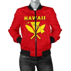 Hawaii Kanaka Polynesian Women's Bomber Jacket - AH - J71