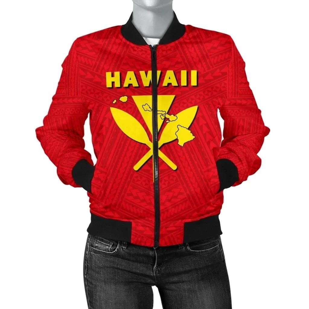 Hawaii Kanaka Polynesian Women's Bomber Jacket - AH - J71 Hawaii Kanaka Polynesian Women's Bomber Jacket - AH - J71