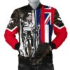 Hawaii King Flag Polynesian Men's Bomber Jacket - Purple - AH J4