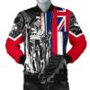 Hawaii King Flag Polynesian Men's Bomber Jacket - White - AH J4 Bomber Jacket